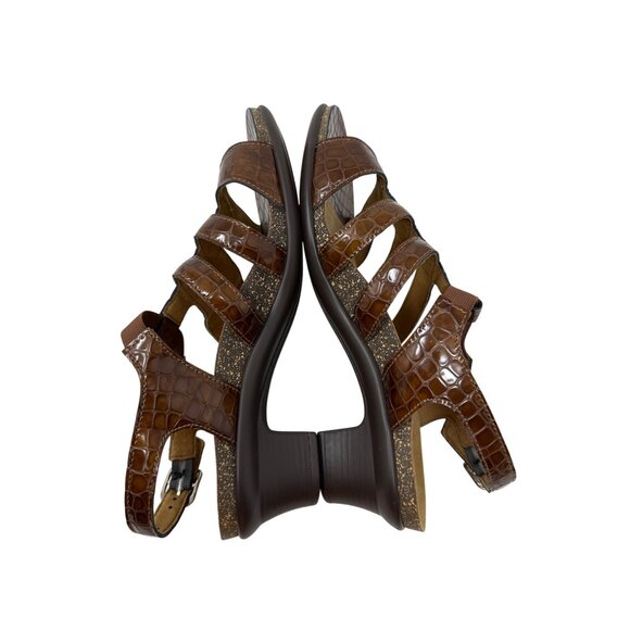SAS Women’s Allegro Sandals Medium Cognac Croc Women's Size 9W - Picture 9 of 12